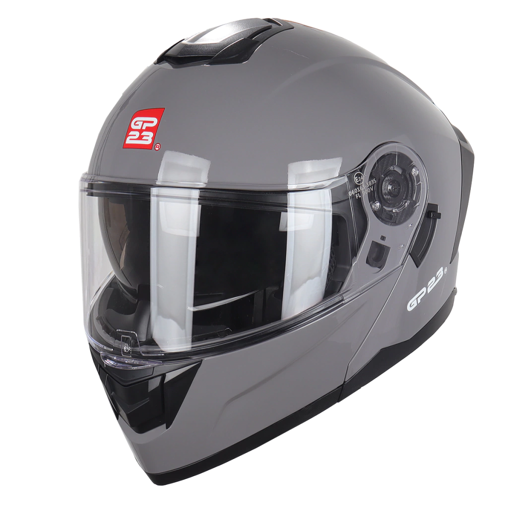Casco De Moto Rebatible Doble Visor Gp23 FL900 Gris Brillante - Imagen 3