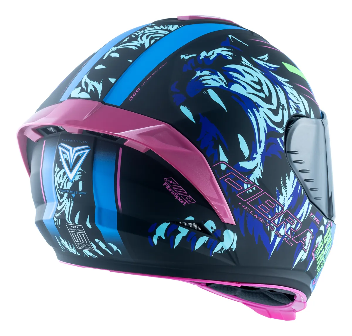 Casco Moto Integral Nzi Fibra Byte Visor Polarizado+spoiler - Imagen 5
