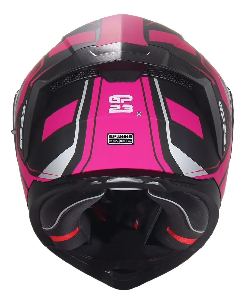 Casco De Moto Rebatible Doble Visor Gp23 FL900 Rosa - Imagen 5