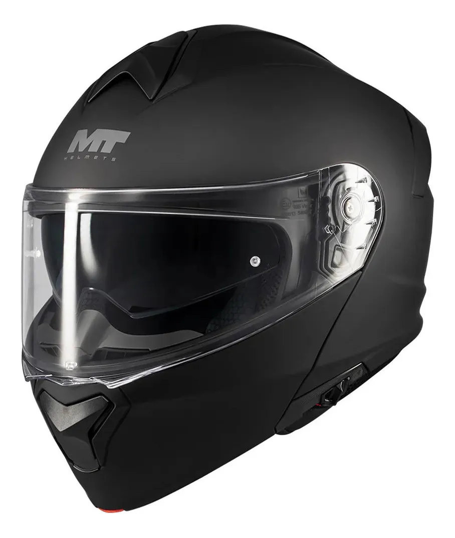 Casco Rebatible Mt Genesis A1 Solid Negro Mate Doble Visor - Imagen 3