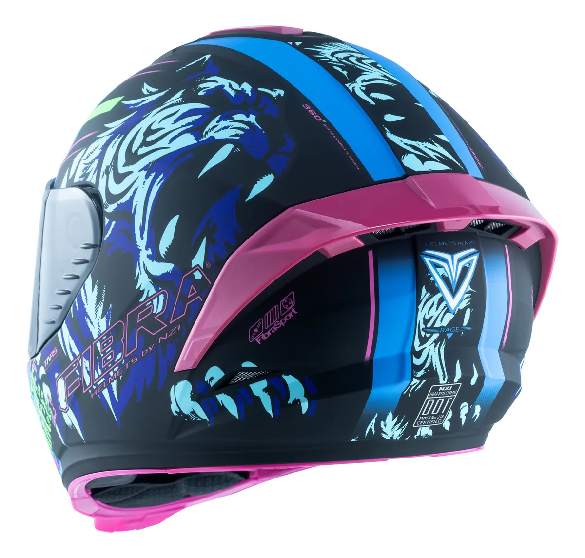 Casco Moto Integral Nzi Fibra Byte Visor Polarizado+spoiler - Imagen 6