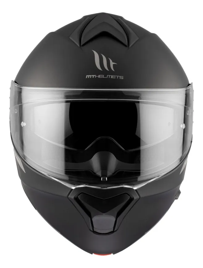 Casco Rebatible Mt Genesis A1 Solid Negro Mate Doble Visor - Imagen 4