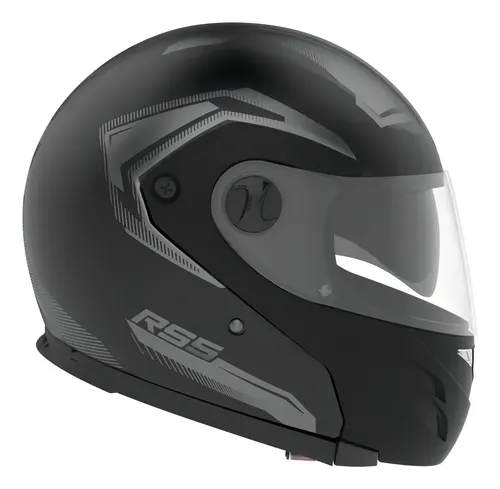Casco moto rebatible Hawk RS5 Vector doble visor negro mate - Imagen 3