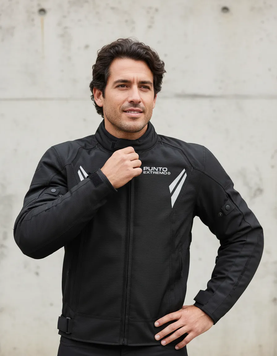 Campera de Moto Punto Extremo PK-02 Ventilaciones Protecciones Cordura Negra - Imagen 5