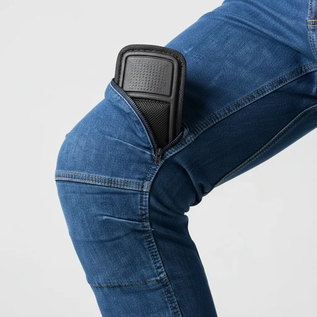 Pantalón Jean NTO 390cc Skinny Chupin Azul Protecciones Desmontables - Imagen 5