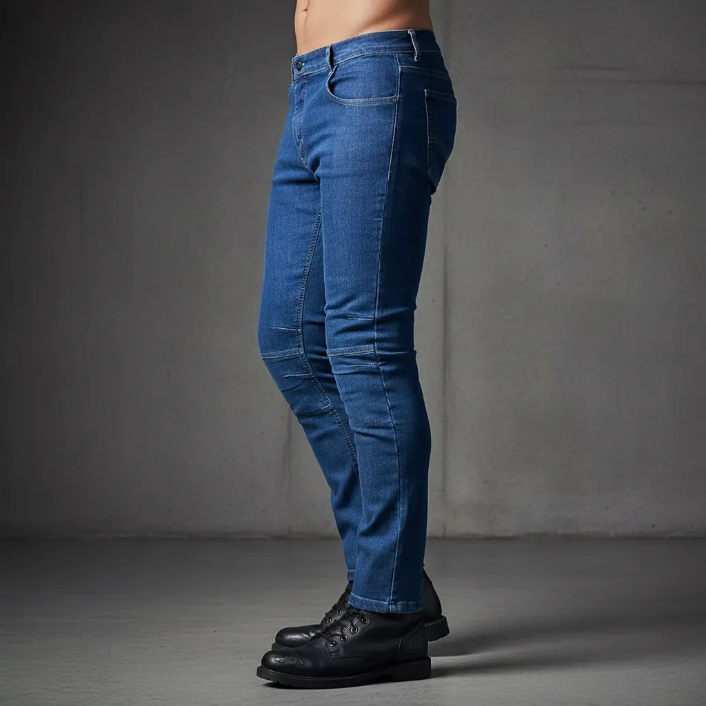 Pantalón Jean NTO 390cc Skinny Chupin Azul Protecciones Desmontables - Imagen 4