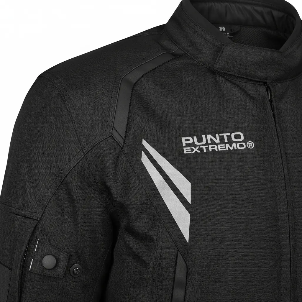 Campera de Moto Punto Extremo PK-02 Ventilaciones Protecciones Cordura Negra - Imagen 6