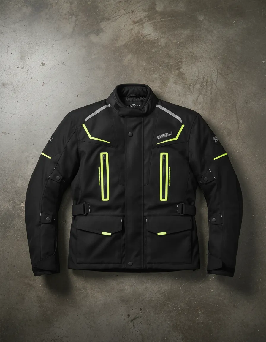 Campera Punto Extremo PK-03 Parka Cordura Protecciones Ventilaciones Verde - Imagen 5
