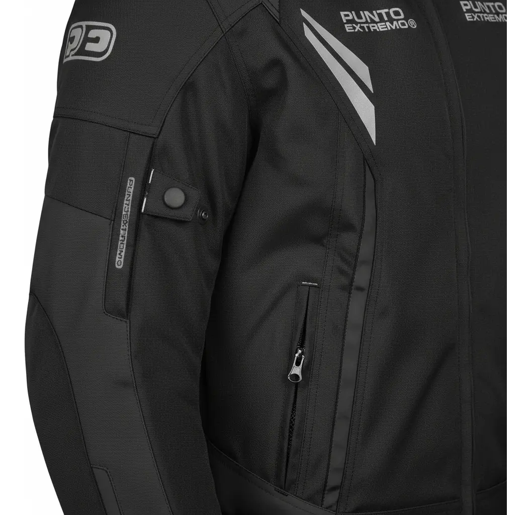 Campera de Moto Punto Extremo PK-02 Ventilaciones Protecciones Cordura Negra - Imagen 7